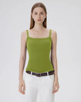 Cotton Rib Square Padded Tank Tops