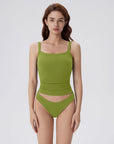 Cotton Rib Square Padded Tank Tops