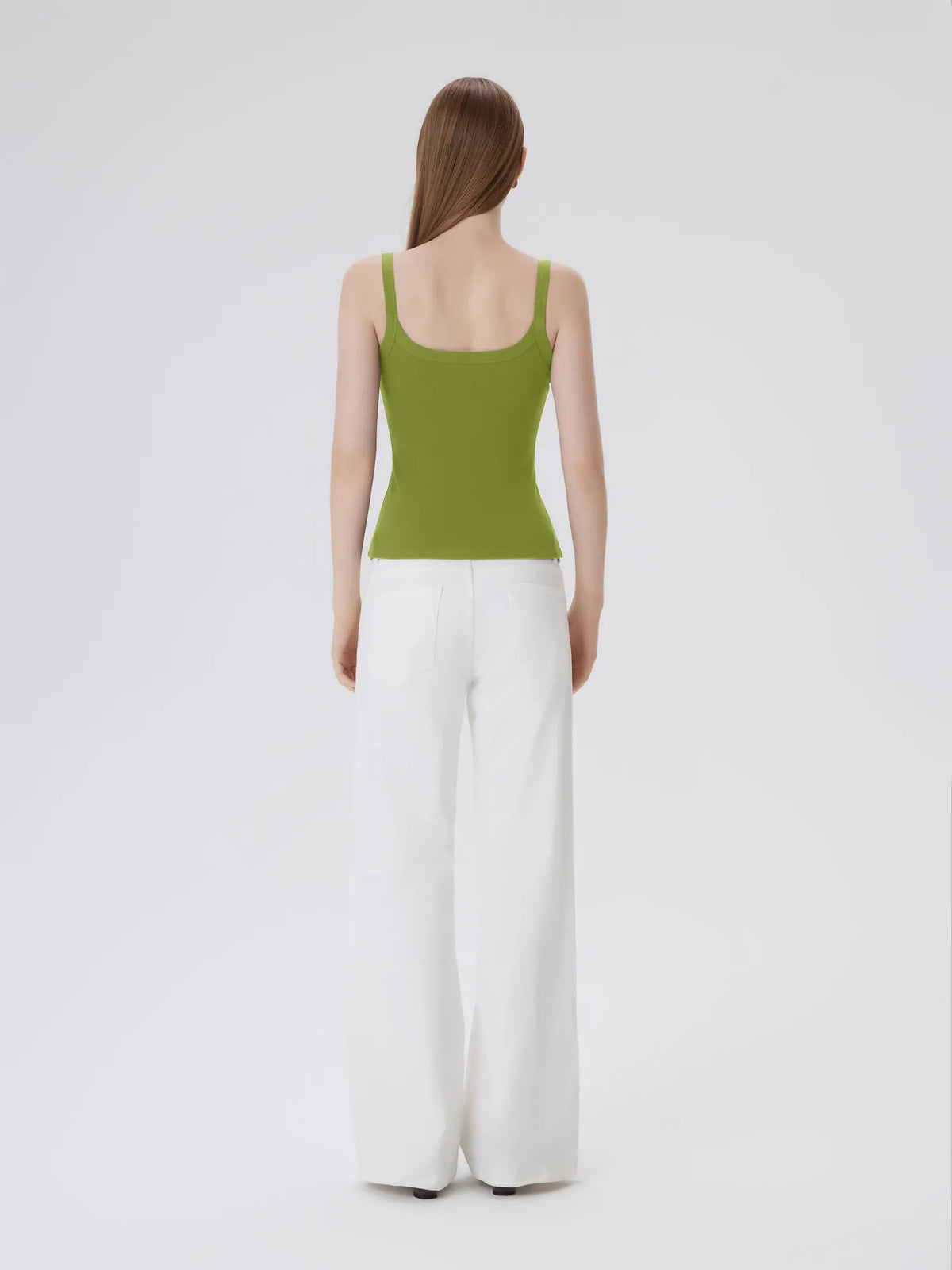 Cotton Rib Square Padded Tank Tops