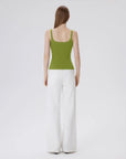 Cotton Rib Square Padded Tank Tops