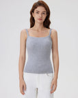 Cotton Rib Square Padded Tank Tops