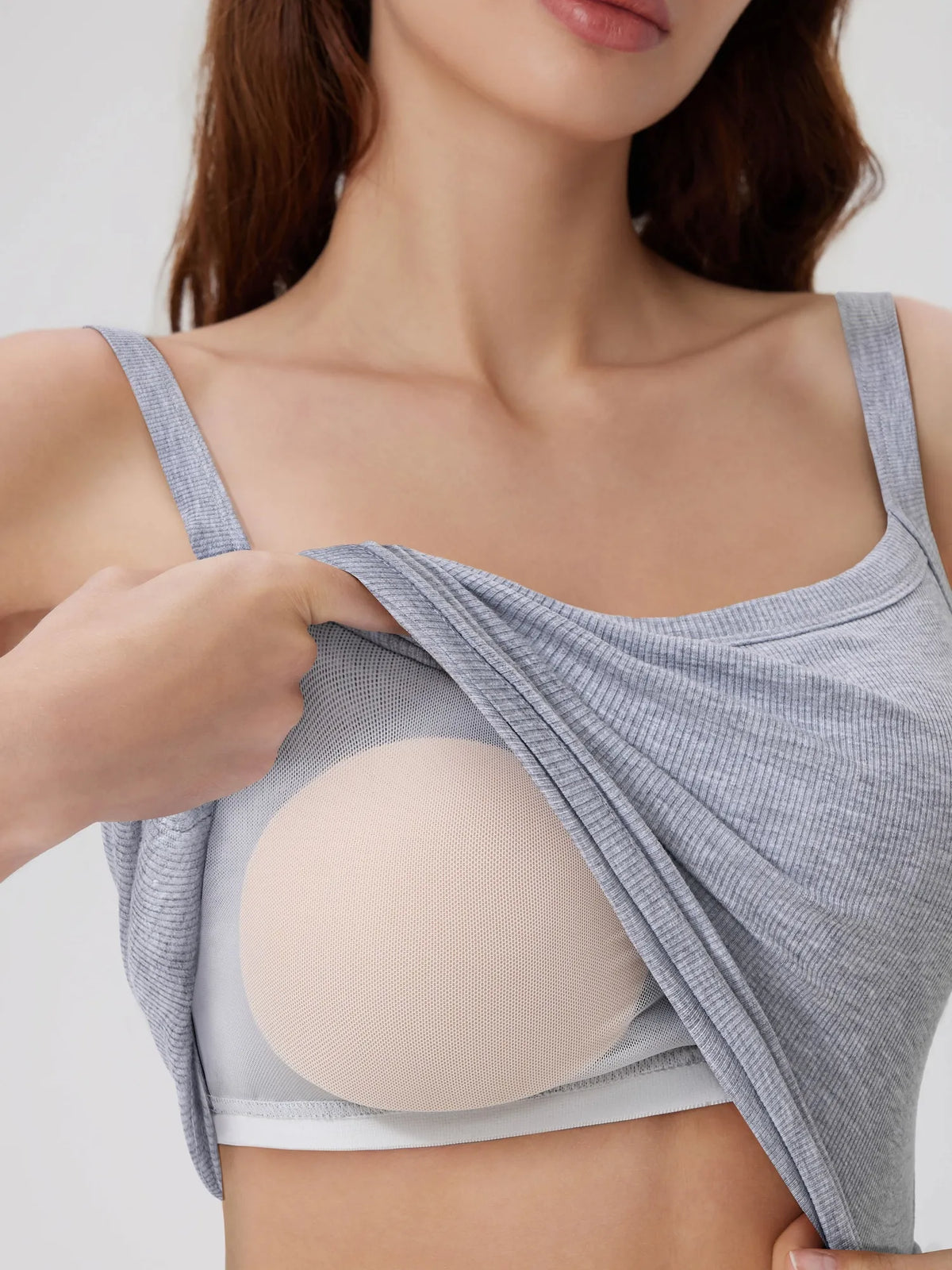 Cotton Rib Square Padded Tank Tops