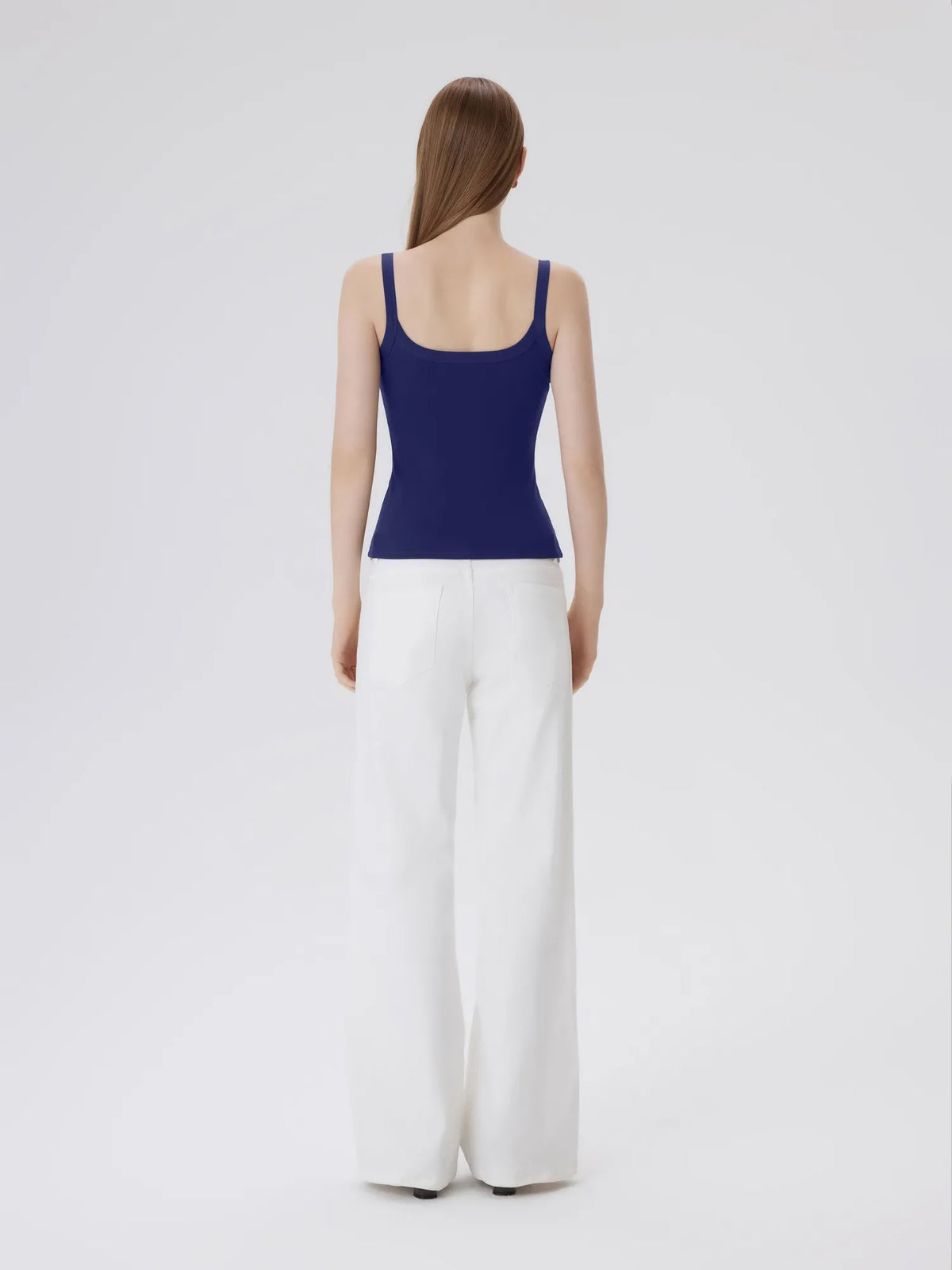 Cotton Rib Square Padded Tank Tops
