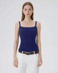 Cotton Rib Square Padded Tank Tops