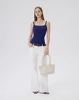 Cotton Rib Square Padded Tank Tops