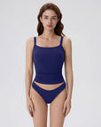 Cotton Rib Square Padded Tank Tops