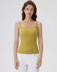 Cotton Rib Square Padded Tank Tops