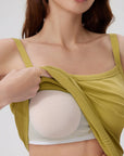 Cotton Rib Square Padded Tank Tops
