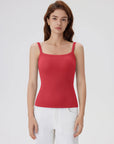 Cotton Rib Square Padded Tank Tops