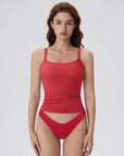 Cotton Rib Square Padded Tank Tops