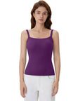 Cotton Rib Square Padded Tank Tops