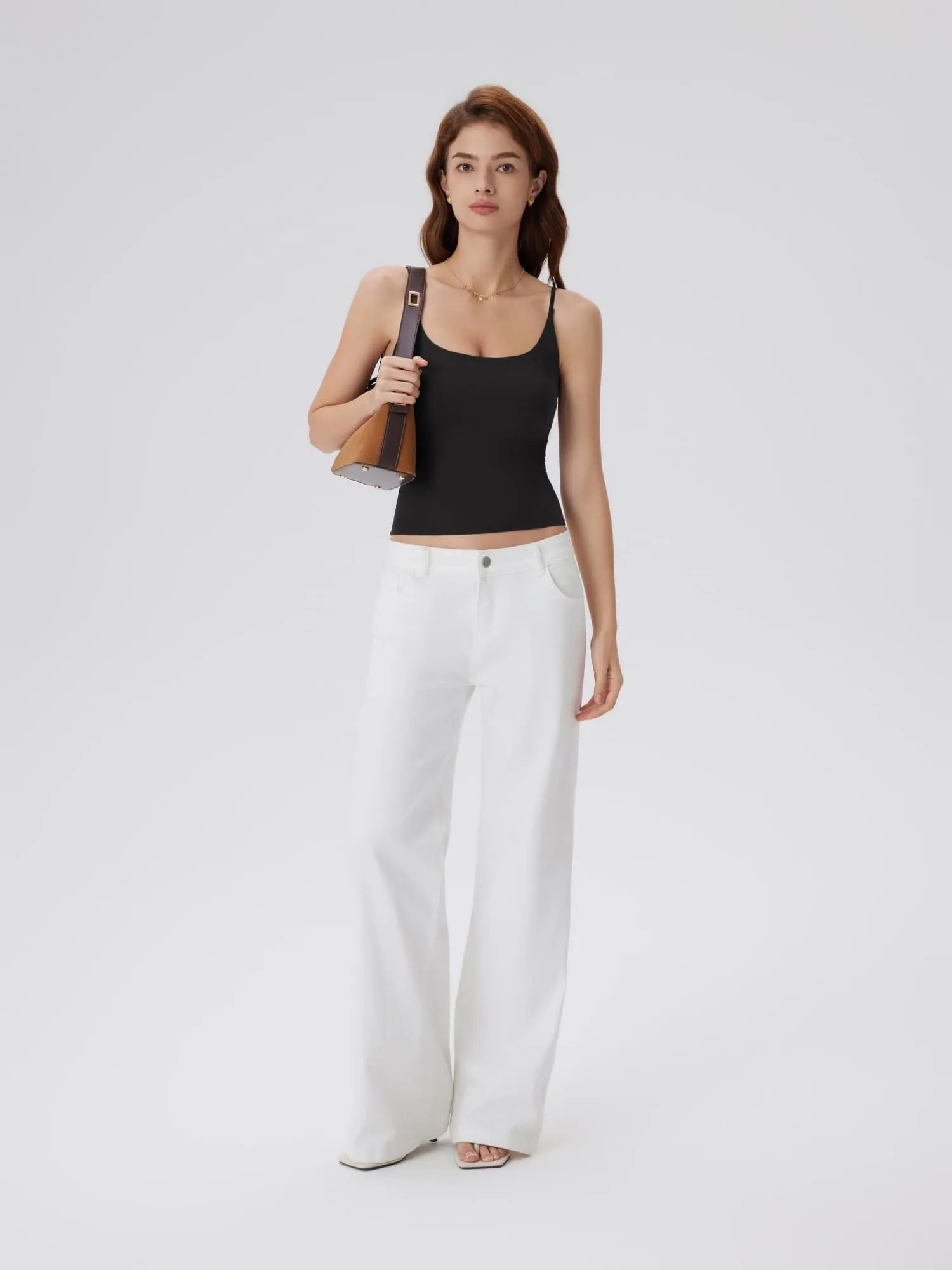 Padded Scoop Neck Double Line Camisole Tank Tops-SUUKSESS-SUUKSESS