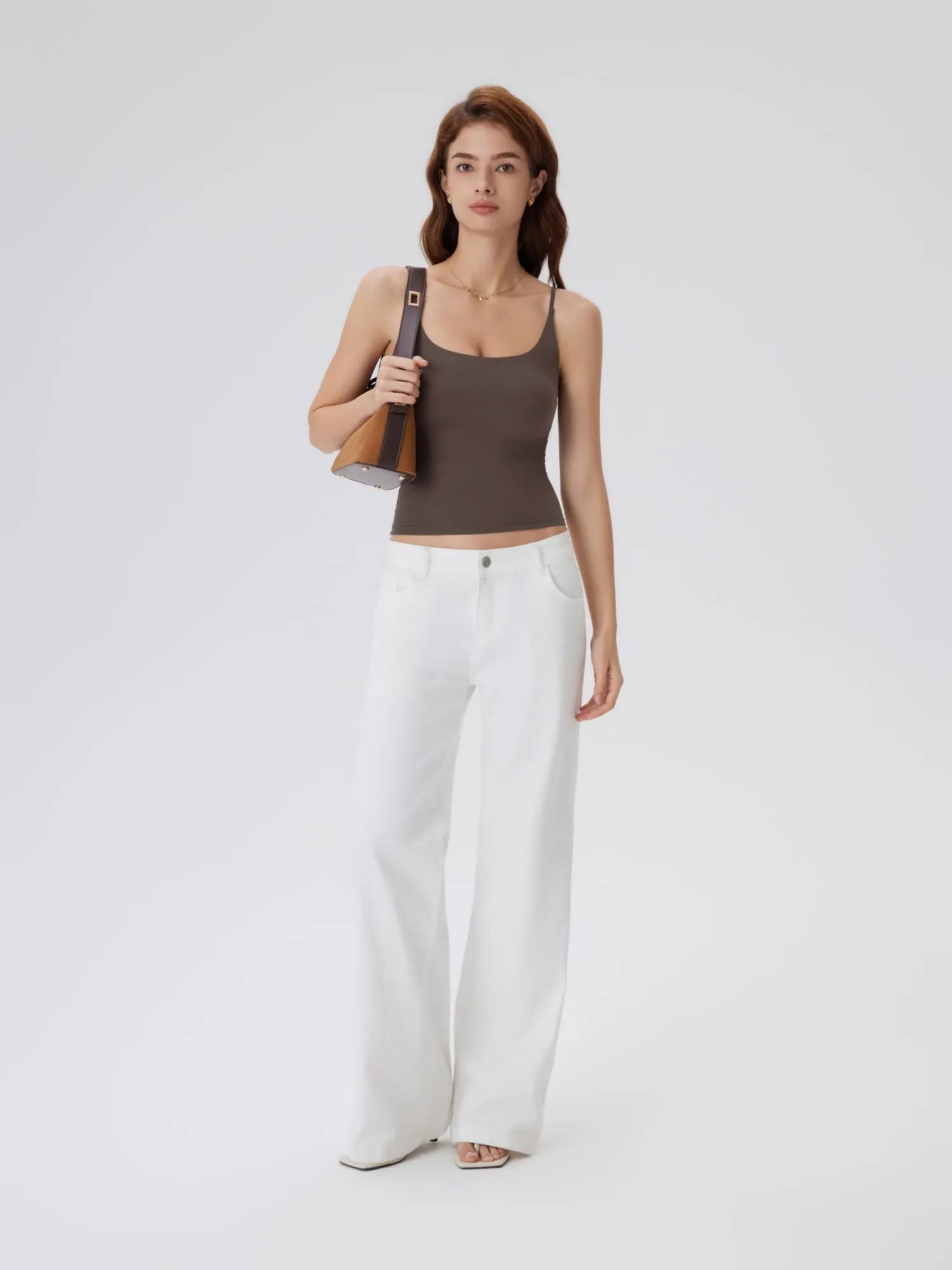 Padded Scoop Neck Double Line Camisole Tank Tops-SUUKSESS-SUUKSESS