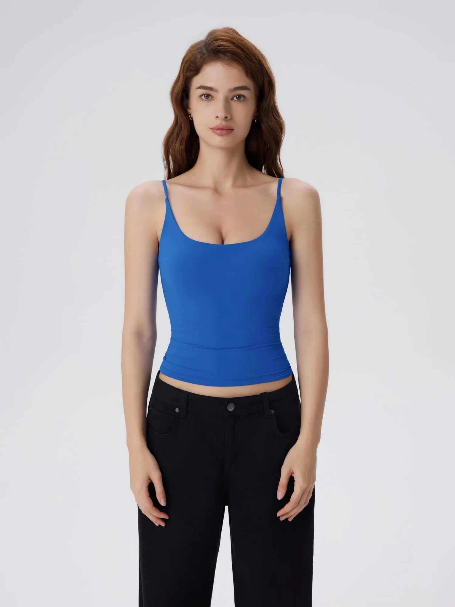 Padded Scoop Neck Double Line Camisole Tank Tops-SUUKSESS-SUUKSESS