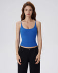 Padded Scoop Neck Double Line Camisole Tank Tops-SUUKSESS-SUUKSESS