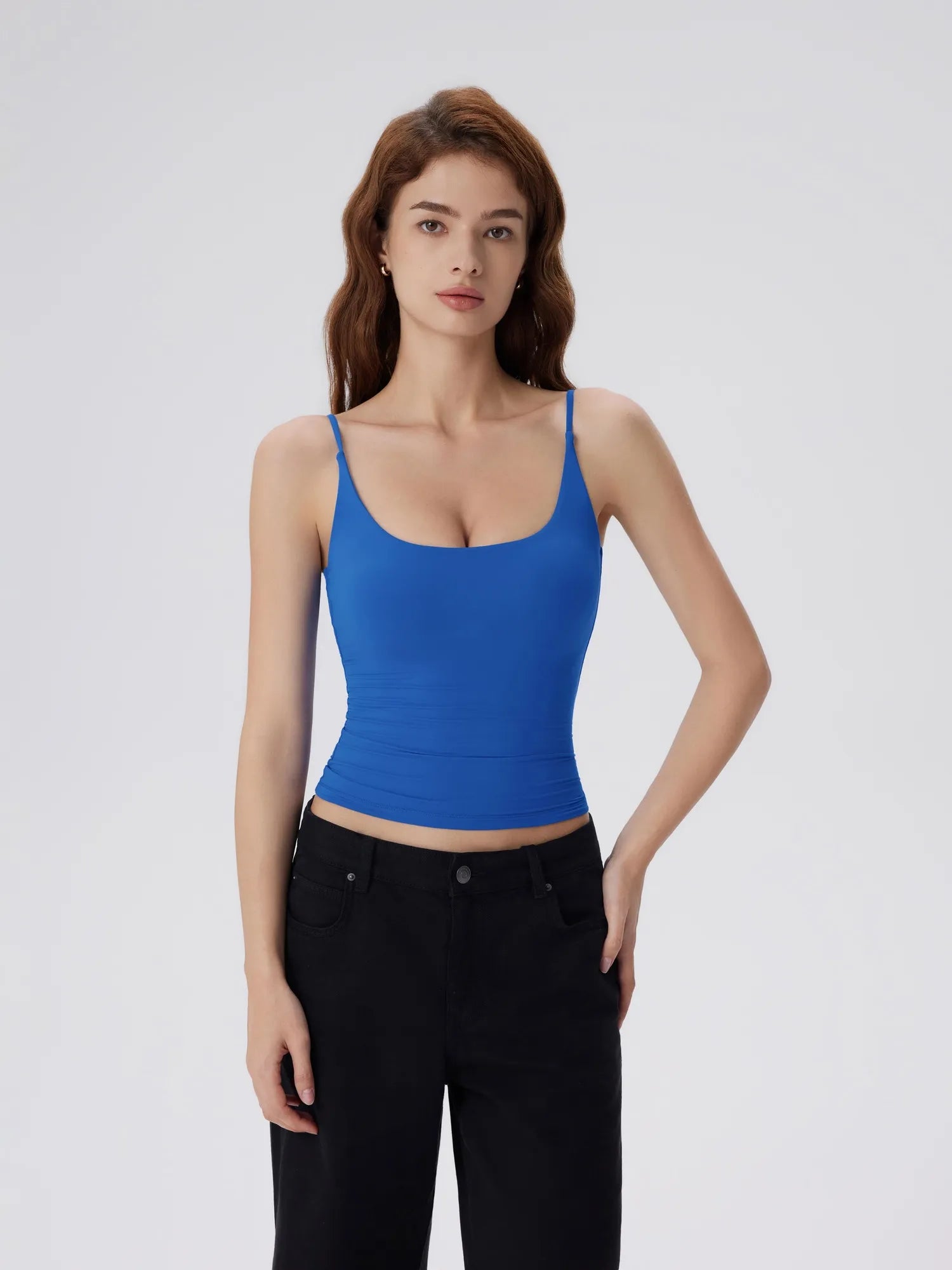 Padded Scoop Neck Double Line Camisole Tank Tops-SUUKSESS-SUUKSESS