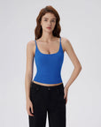 Padded Scoop Neck Double Line Camisole Tank Tops-SUUKSESS-SUUKSESS