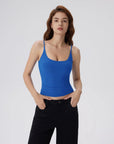 Padded Scoop Neck Double Line Camisole Tank Tops-SUUKSESS-SUUKSESS