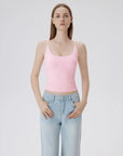 Padded Scoop Neck Double Line Camisole Tank Tops-SUUKSESS-SUUKSESS