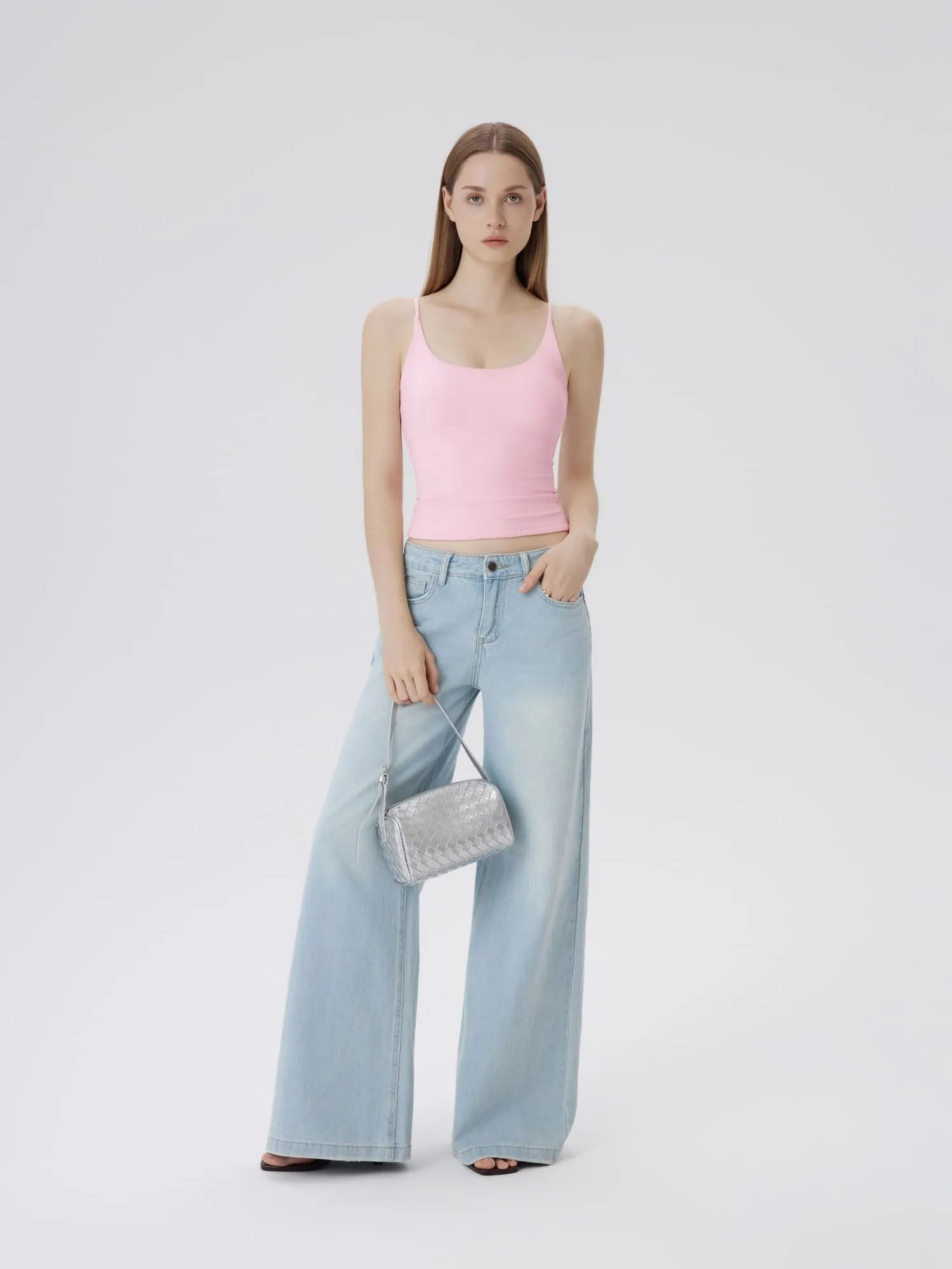 Padded Scoop Neck Double Line Camisole Tank Tops-SUUKSESS-SUUKSESS