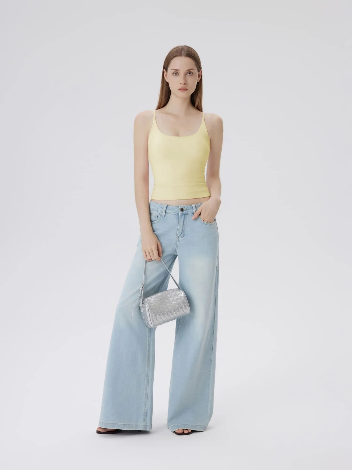 Padded Scoop Neck Double Line Camisole Tank Tops-SUUKSESS-SUUKSESS