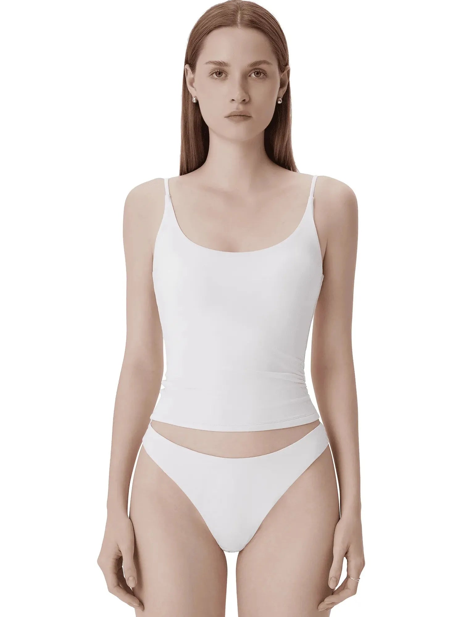 Padded Scoop Neck Double Line Camisole Tank Tops-SUUKSESS-SUUKSESS