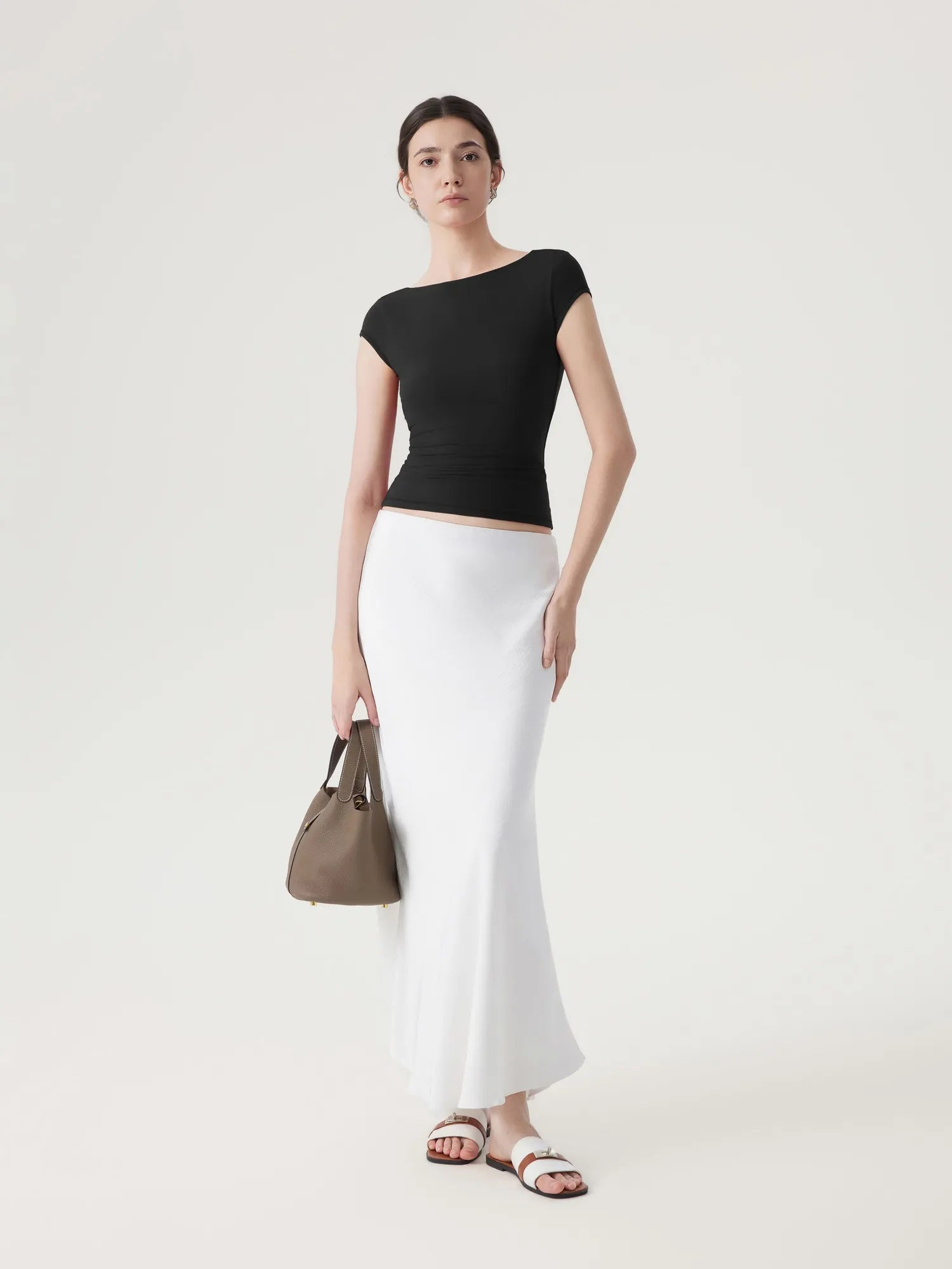 Boat Neck Cowl Backless Tops-SUUKSESS-SUUKSESS