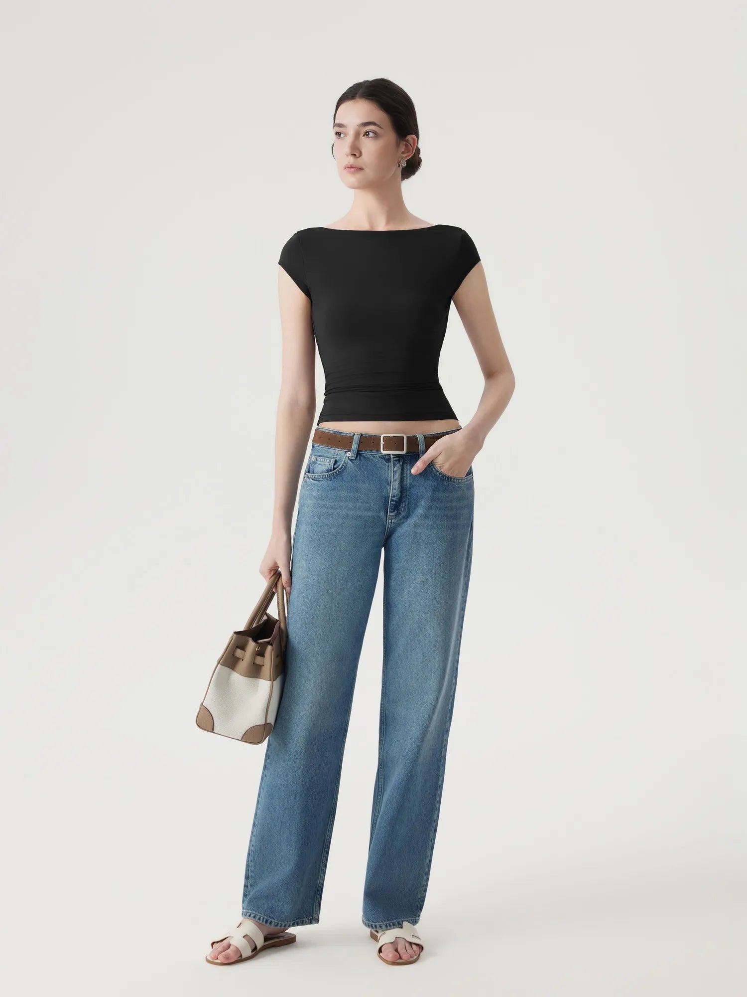 Boat Neck Cowl Backless Tops-SUUKSESS-SUUKSESS