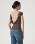 Boat Neck Cowl Backless Tops-SUUKSESS-SUUKSESS
