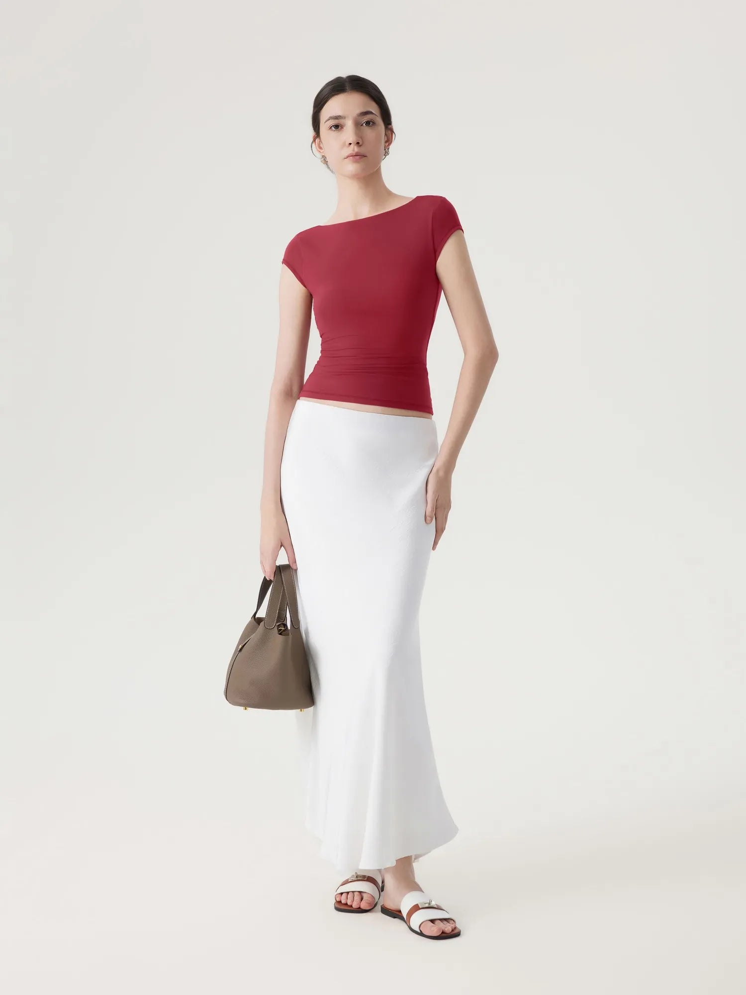 Boat Neck Cowl Backless Tops-SUUKSESS-SUUKSESS