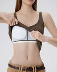 Cotton Ribbed Padded V Neck Tank Top-SUUKSESS-SUUKSESS