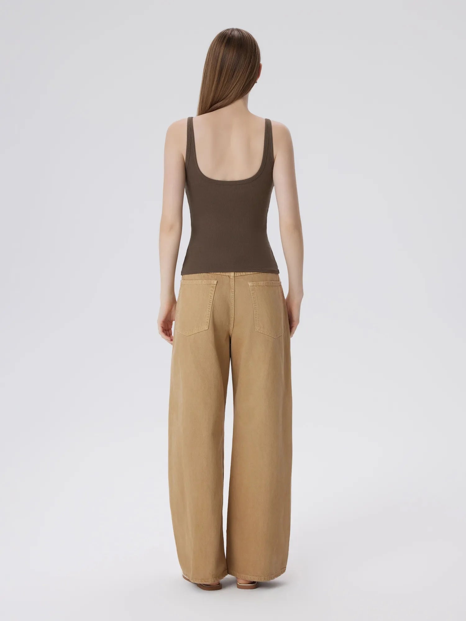 Cotton Ribbed Padded V Neck Tank Top-SUUKSESS-SUUKSESS
