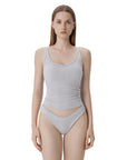 Cotton Ribbed Padded V Neck Tank Top-SUUKSESS-SUUKSESS