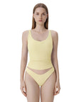 Cotton Ribbed Padded V Neck Tank Top-SUUKSESS-SUUKSESS