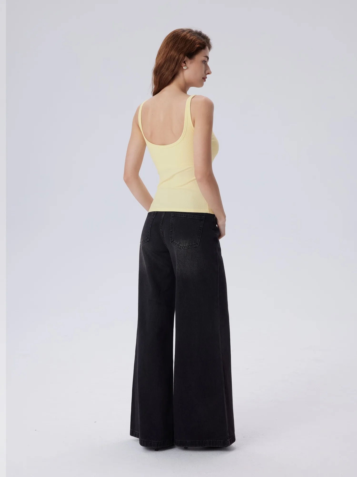 Cotton Ribbed Padded V Neck Tank Top-SUUKSESS-SUUKSESS