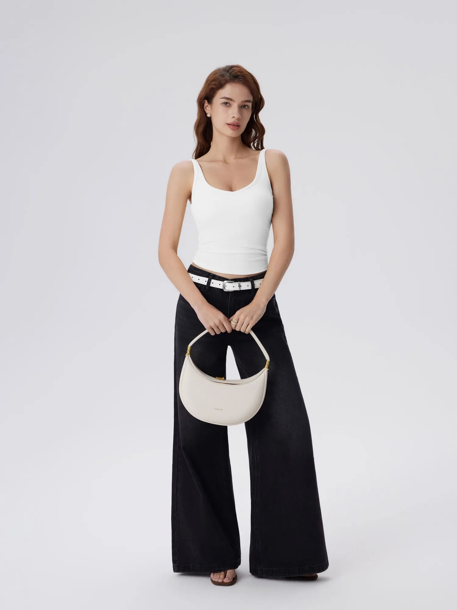 Cotton Ribbed Padded V Neck Tank Top-SUUKSESS-SUUKSESS