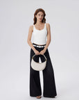 Cotton Ribbed Padded V Neck Tank Top-SUUKSESS-SUUKSESS