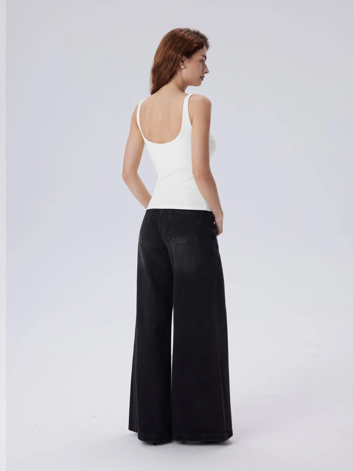 Cotton Ribbed Padded V Neck Tank Top-SUUKSESS-SUUKSESS