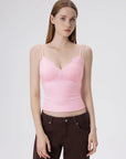 Lace Lined V Neck Y2k Tank Top-SUUKSESS-SUUKSESS