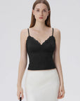 Lace Lined V Neck Y2k Tank Top-SUUKSESS-SUUKSESS