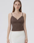 Lace Lined V Neck Y2k Tank Top-SUUKSESS-SUUKSESS