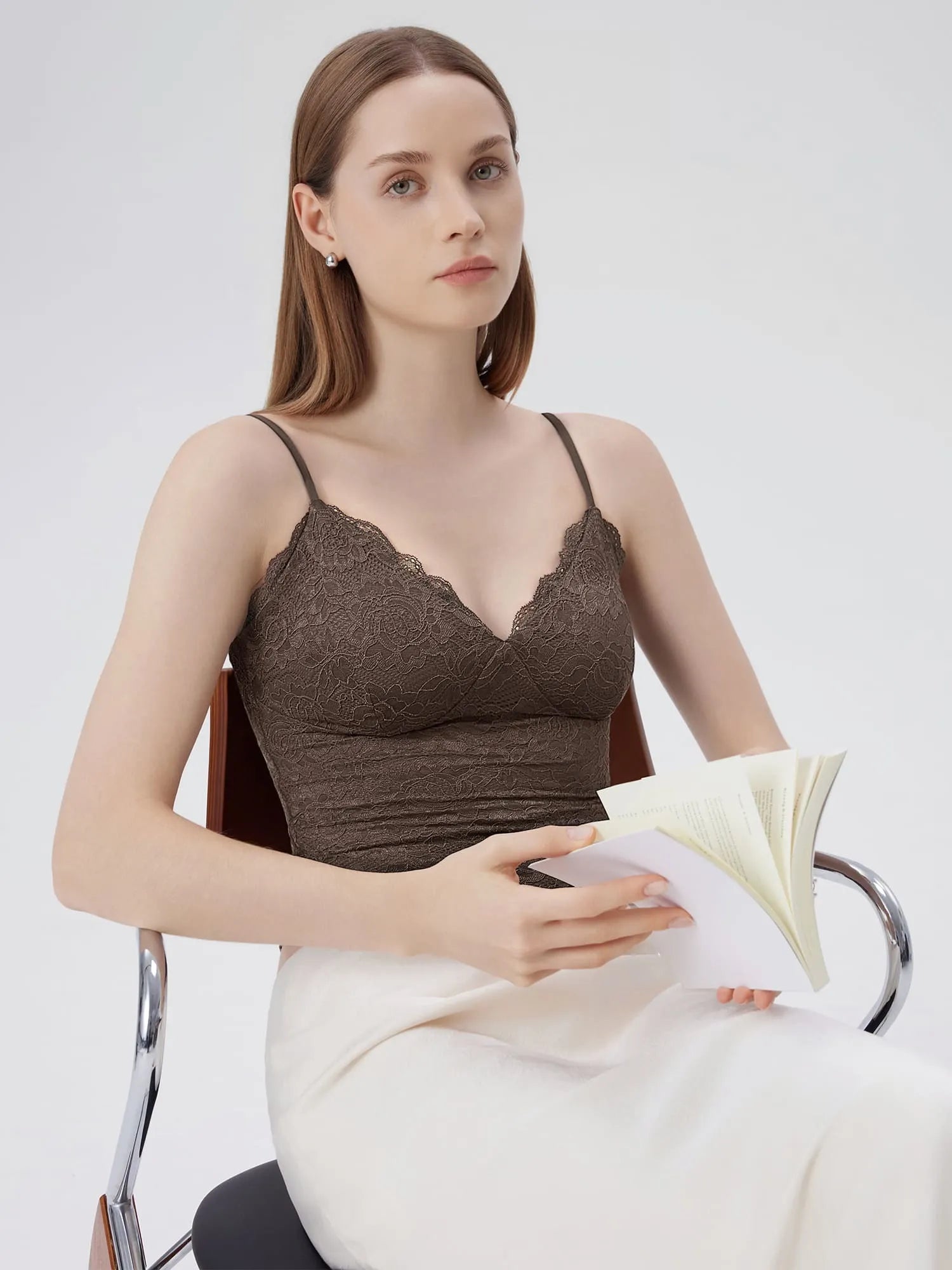 Lace Lined V Neck Y2k Tank Top-SUUKSESS-SUUKSESS
