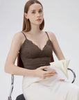 Lace Lined V Neck Y2k Tank Top-SUUKSESS-SUUKSESS