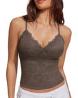Lace Lined V Neck Y2k Tank Top-SUUKSESS-SUUKSESS