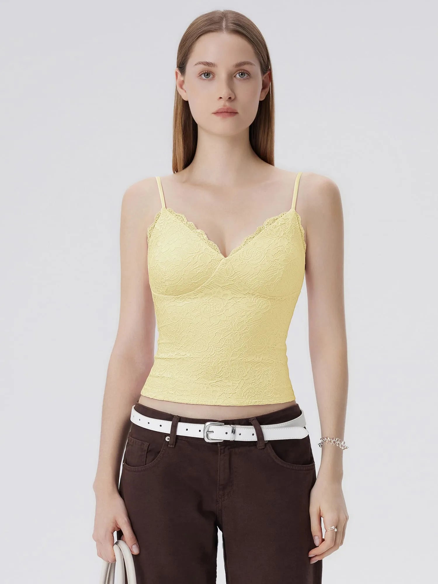 Lace Lined V Neck Y2k Tank Top-SUUKSESS-SUUKSESS