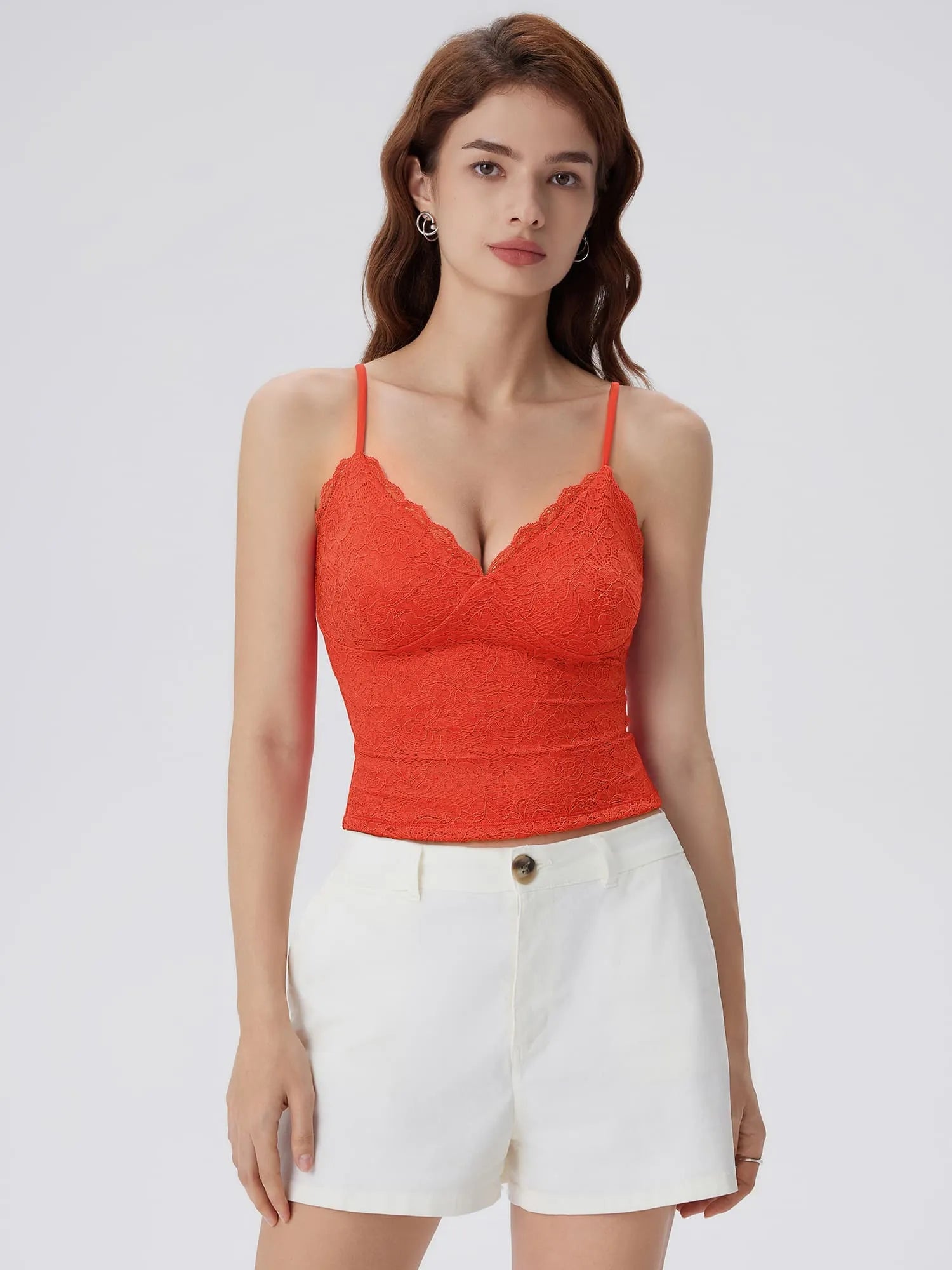 Lace Lined V Neck Y2k Tank Top-SUUKSESS-SUUKSESS