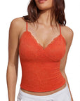 Lace Lined V Neck Y2k Tank Top-SUUKSESS-SUUKSESS