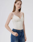 Lace Lined V Neck Y2k Tank Top-SUUKSESS-SUUKSESS