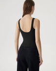Square Neck Double Lined Backless Tank Top-SUUKSESS-SUUKSESS