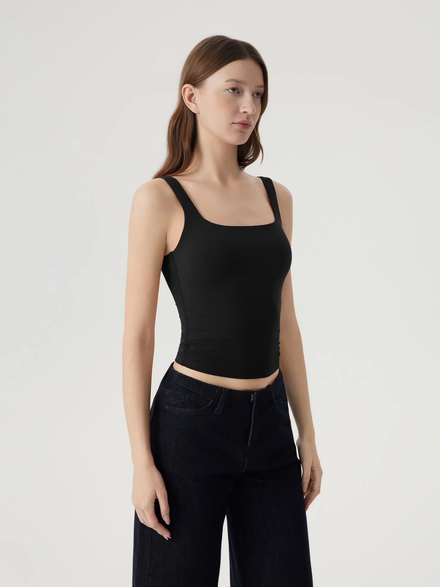 Square Neck Double Lined Backless Tank Top-SUUKSESS-SUUKSESS